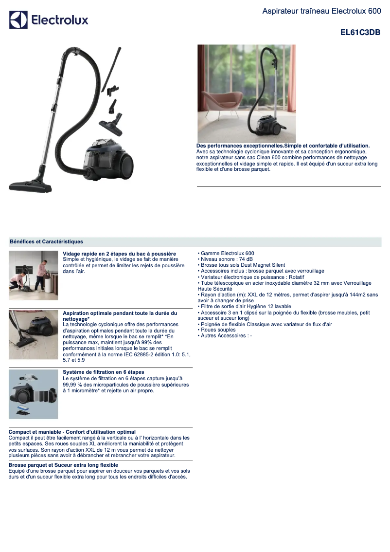 Imagen de la primera página del manual del dispositivo EL61C3DB