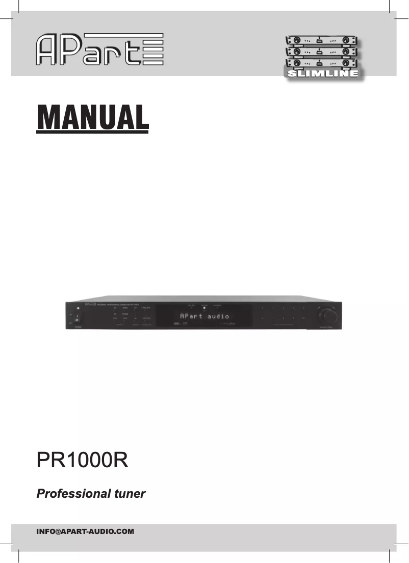 Imagen de la primera página del manual del dispositivo PR1000R