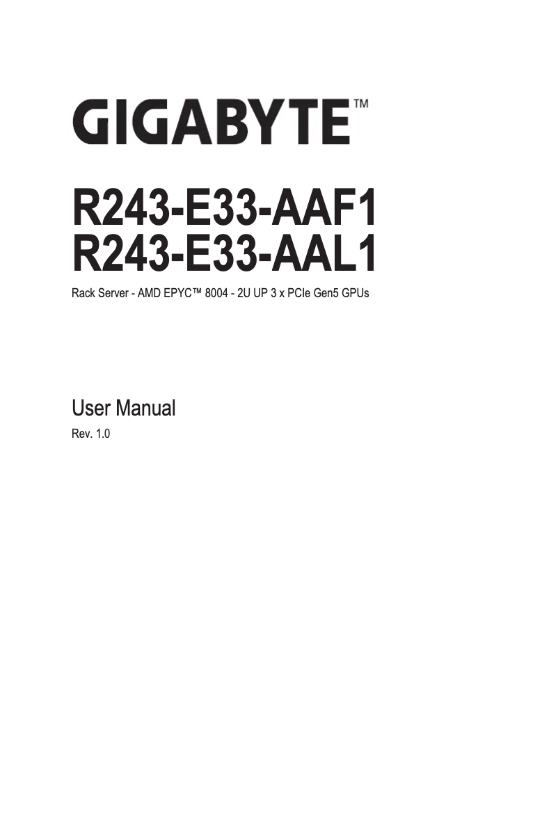 Image de la première page du manuel de l'appareil R243-E33