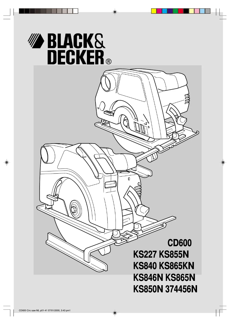 Page n°1 - Manuel utilisateur Black & Decker KS855N