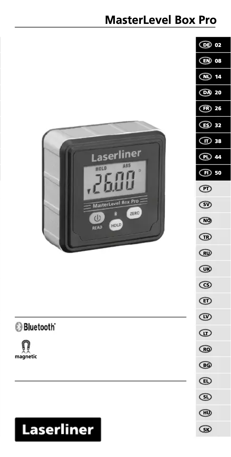Page 1 de la notice Manuel utilisateur Laserliner MasterLevel Box Pro