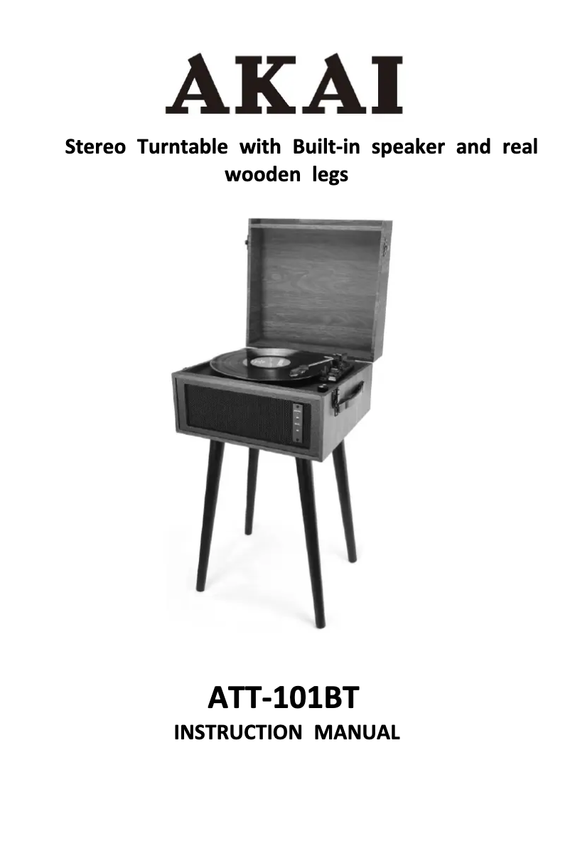 Page 1 de la notice Manuel utilisateur AKAI ATT-101BT