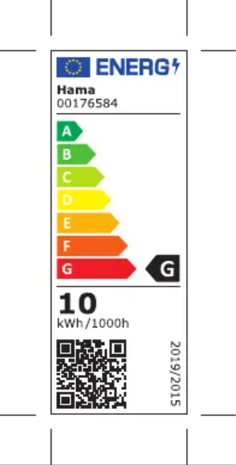 Page 1 de la notice Label énergétique Hama 00176584