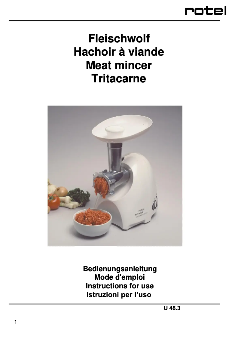 Page n°1 - Manuel utilisateur Rotel FW 483