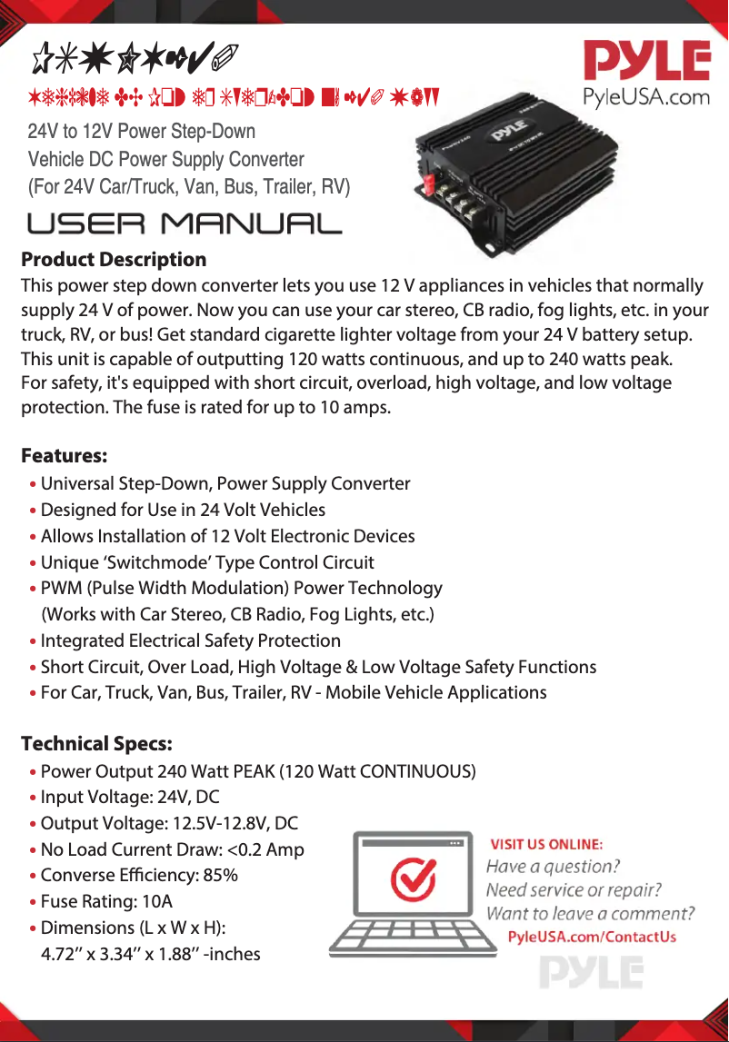 Image de la première page du manuel de l'appareil PSWNV240