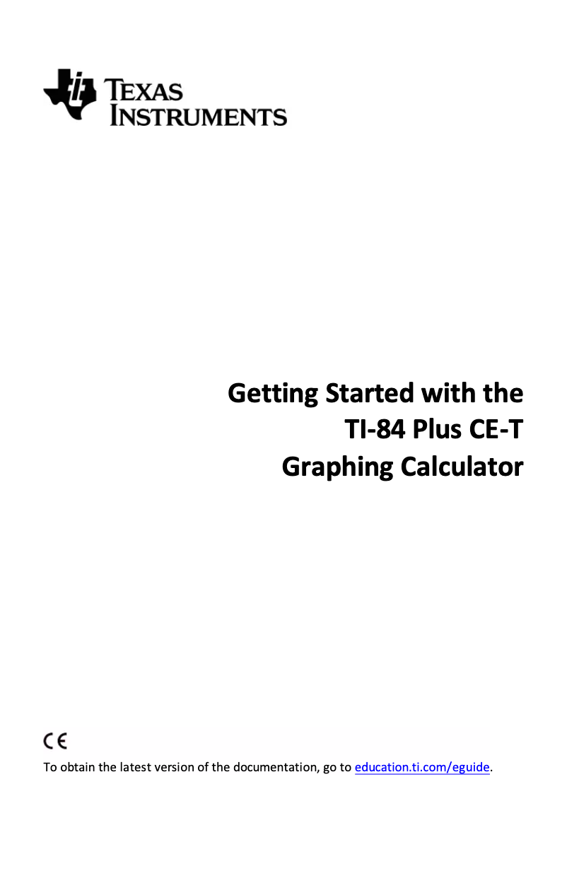 Page 1 de la notice Manuel utilisateur Texas Instruments TI‑84 Plus CE-T
