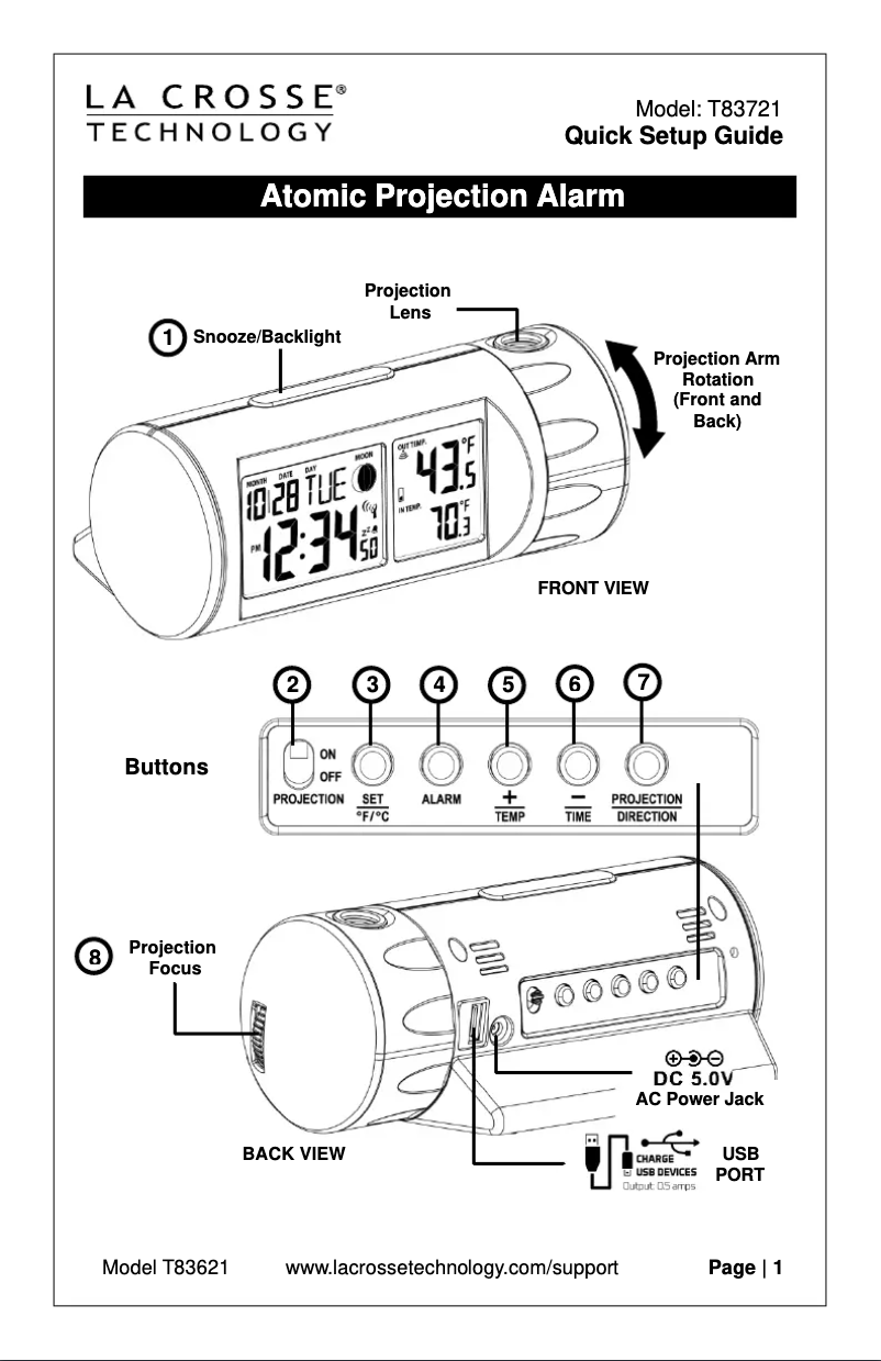 Page 1 de la notice Manuel utilisateur La Crosse Technology T83721