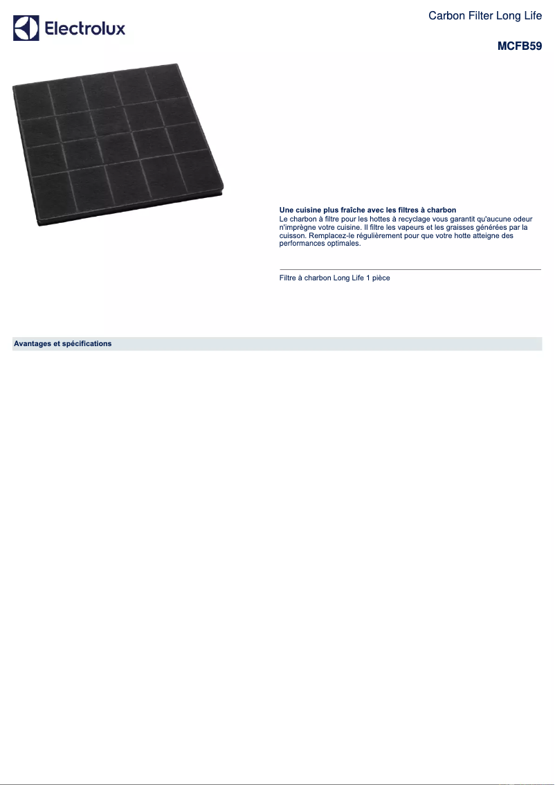 Page 1 de la notice Manuel utilisateur AEG MCFB59