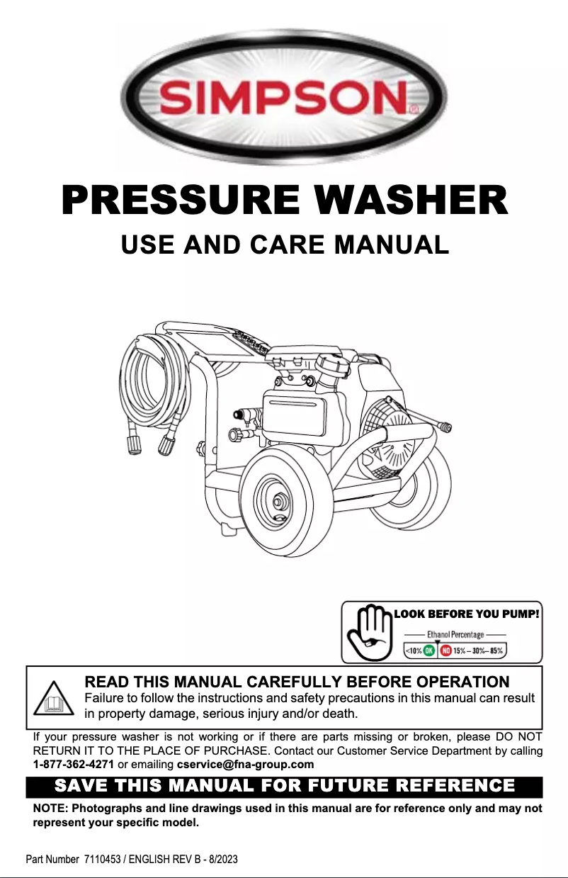Page n°1 - Manuel utilisateur Simpson Megashot MS61219