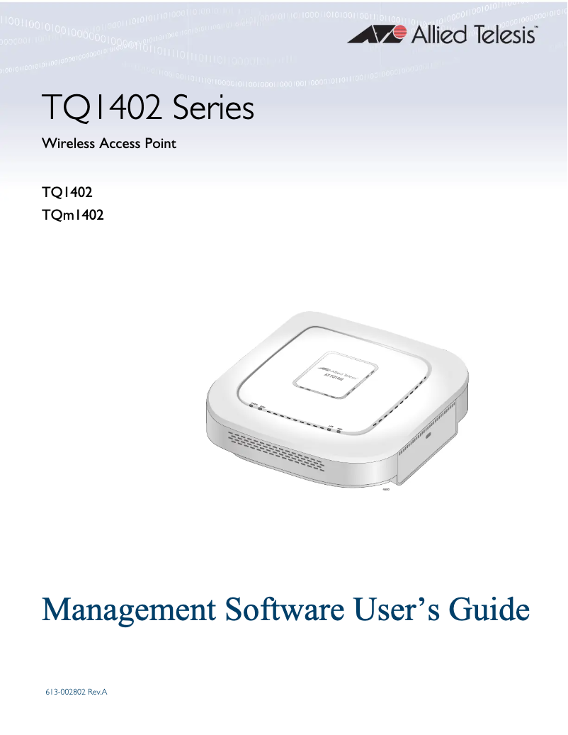 Página 1 del manual Manual de usuario Allied Telesis AT-TQ1402
