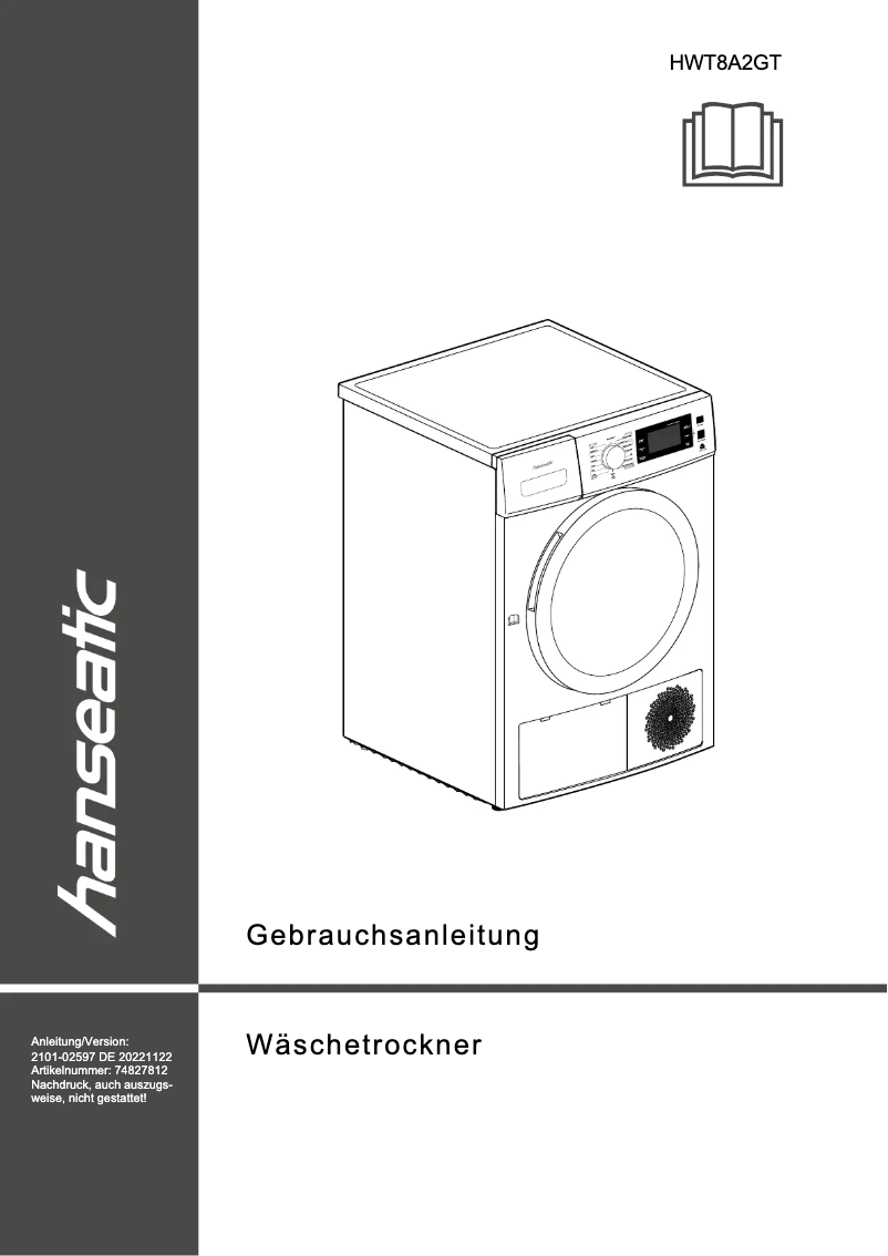 Page 1 de la notice Manuel utilisateur Hanseatic HWT8A2GT