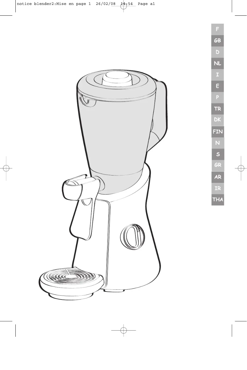 Page 1 de la notice Manuel utilisateur Moulinex LM6208FR