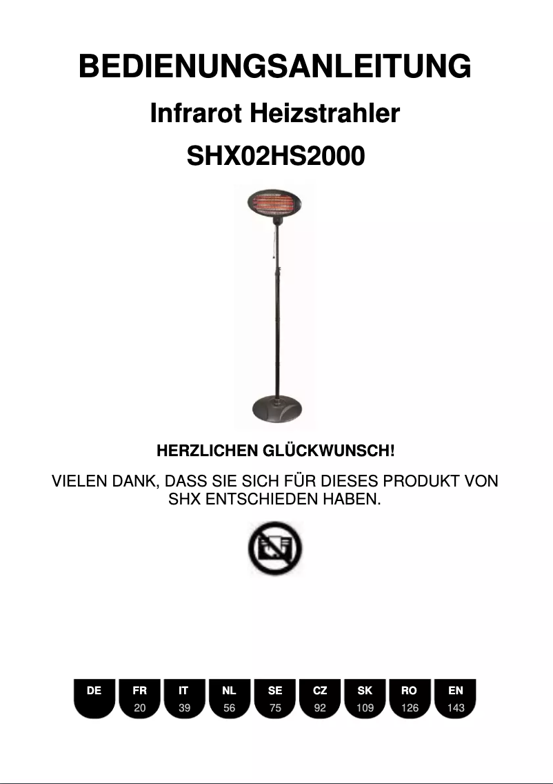 Page 1 de la notice Manuel utilisateur SHX SHX02HS2000