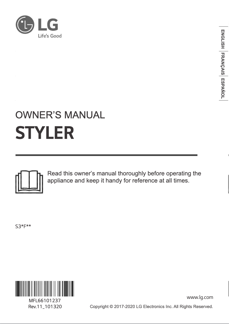 Page n°1 - Manuel utilisateur LG S3RFBN