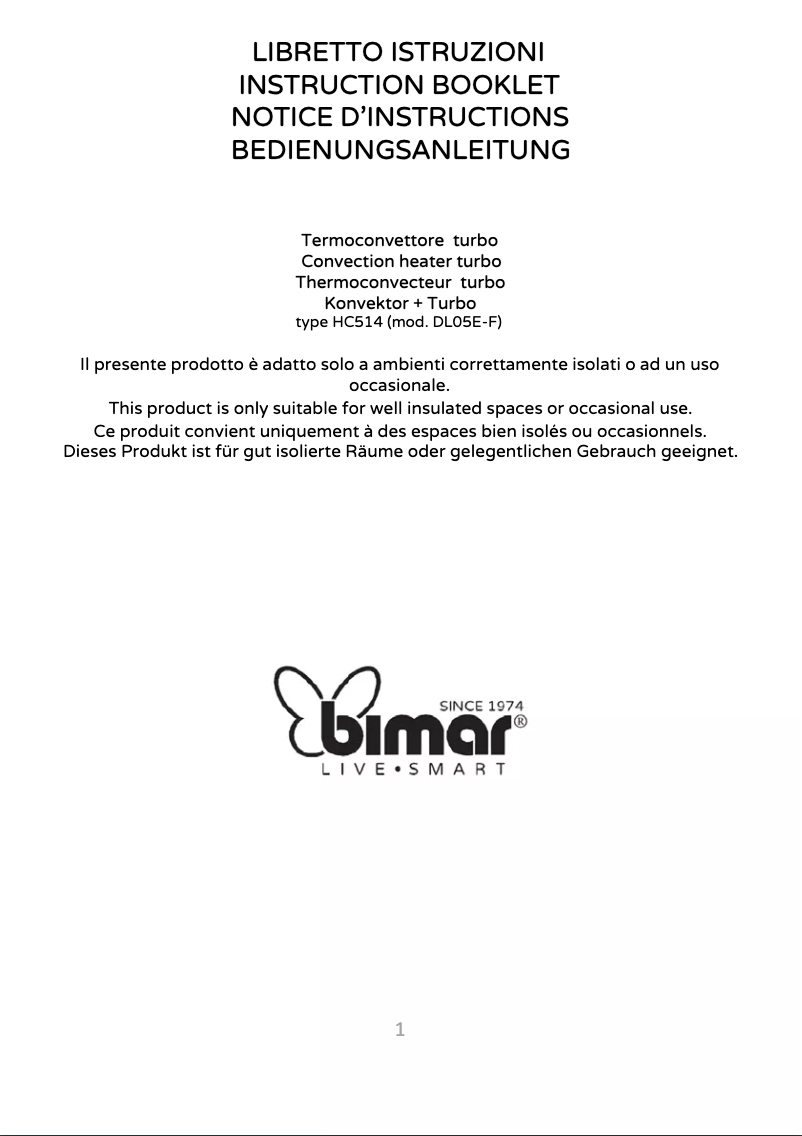 Page 1 de la notice Manuel utilisateur Bimar HC514