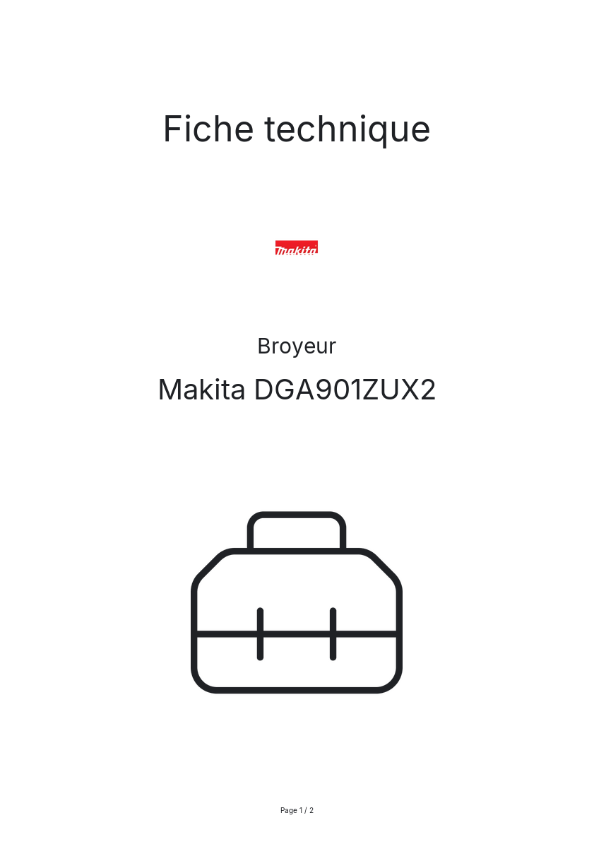 Image de la première page du manuel de l'appareil DGA901ZUX2