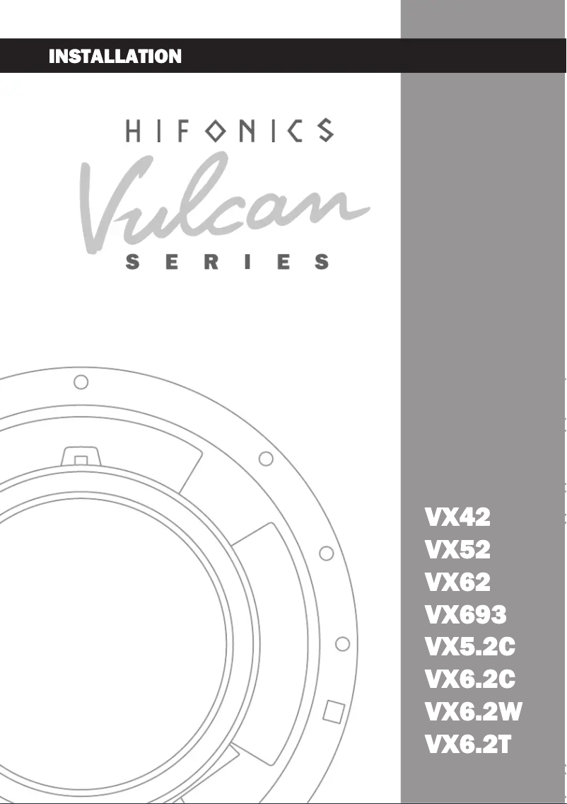 Page n°1 - Manuel utilisateur Hifonics Vulcan VX42