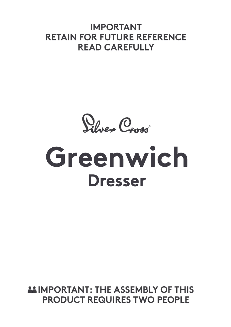 Page 1 de la notice Manuel utilisateur Silver Cross Greenwich Dresser