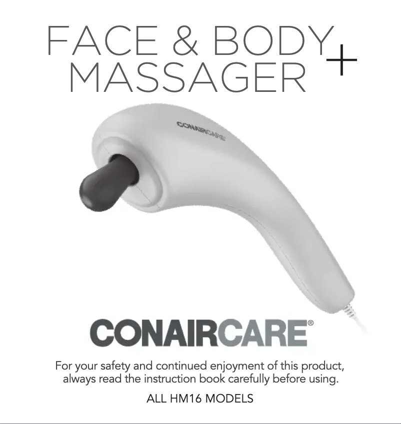 Page 1 of the manual User Manual Conair Care HM16
