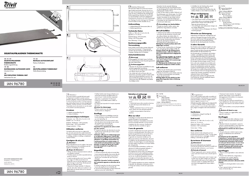 Page n°1 - Manuel utilisateur Crivit IAN 96780