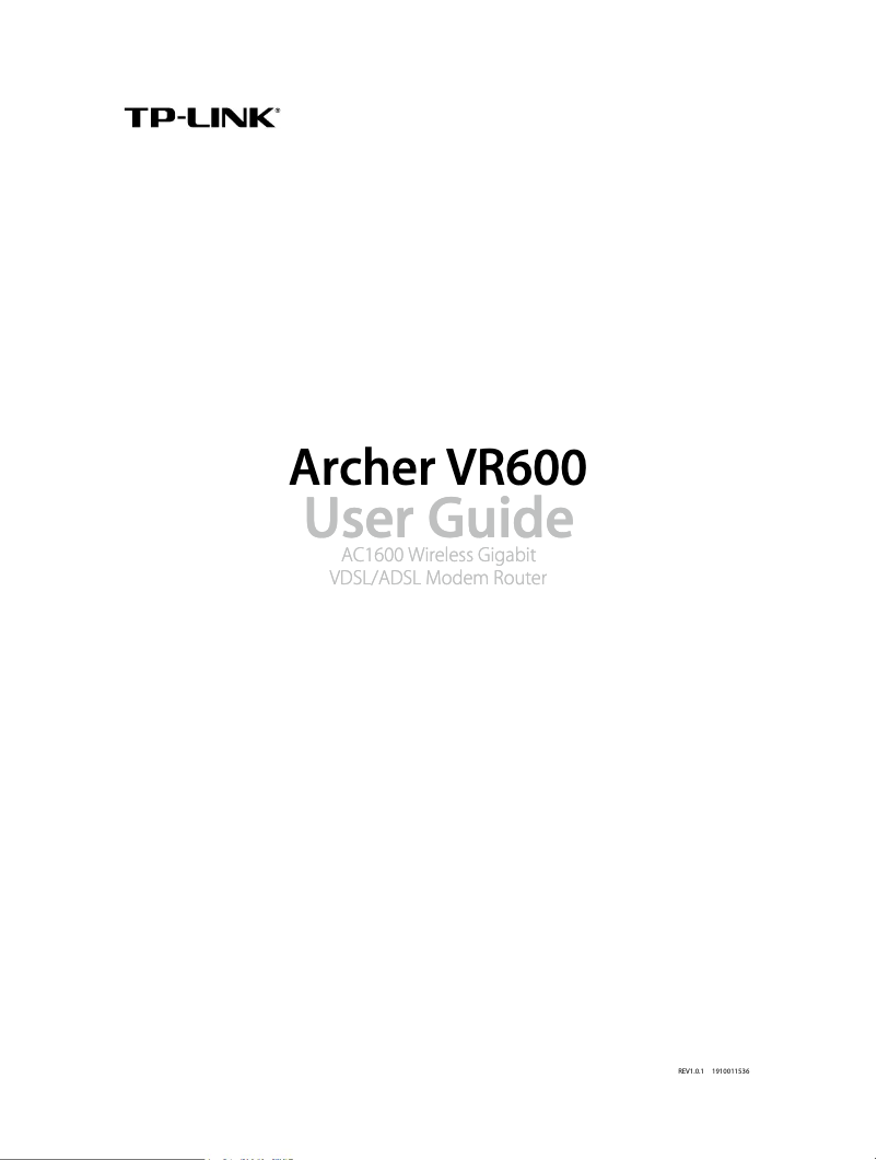Image de la première page du manuel de l'appareil Archer VR600