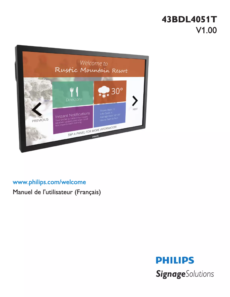 Page 1 de la notice Manuel utilisateur Philips 43BDL4051T