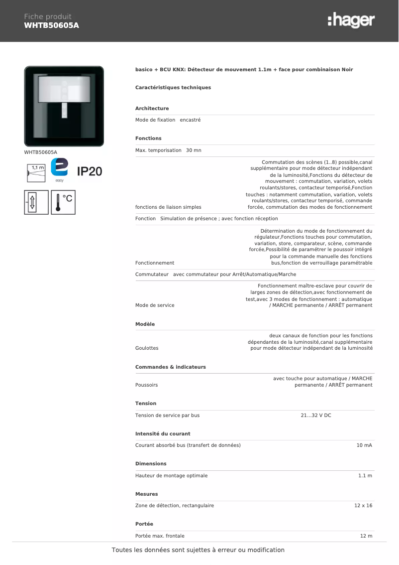 Image de la première page du manuel de l'appareil WHTB50605A