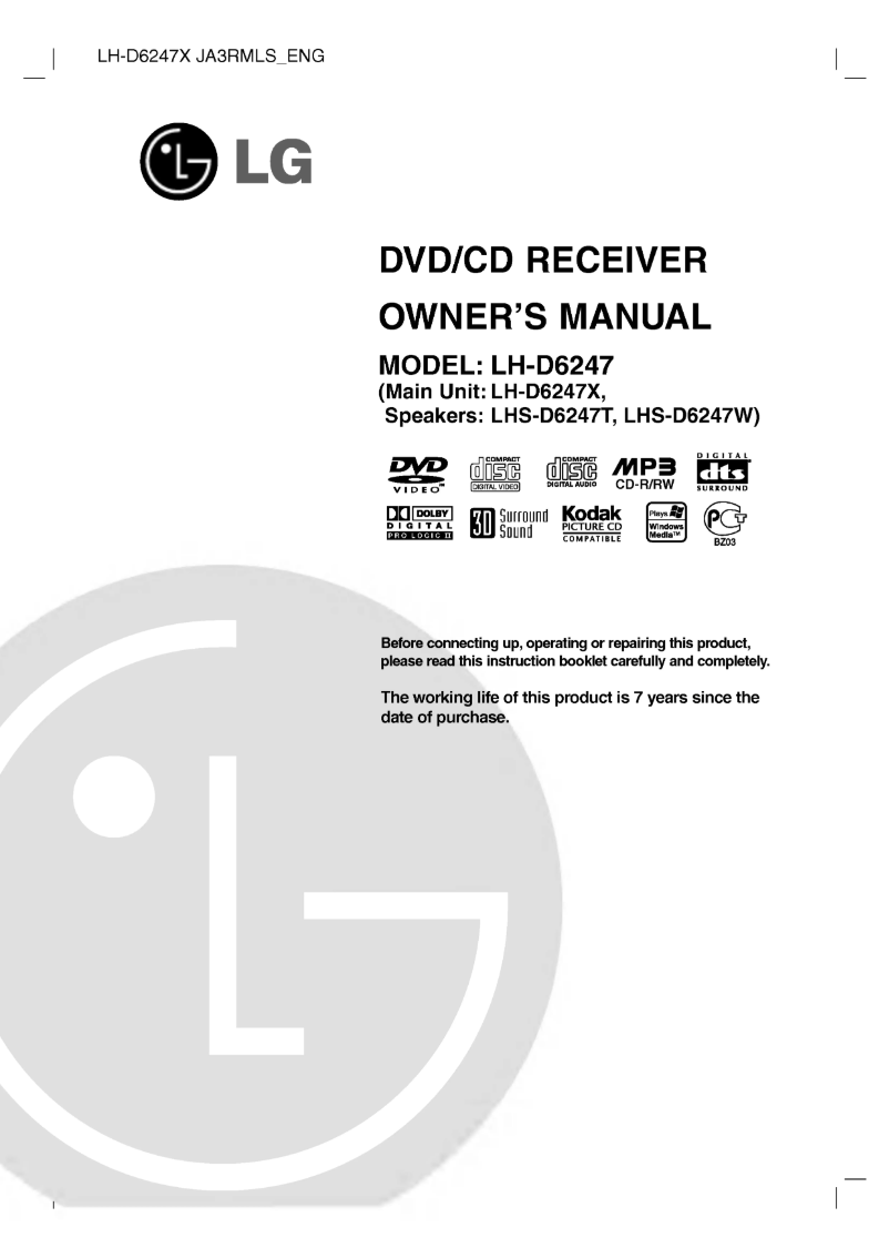 Image de la première page du manuel de l'appareil LH-D6247X