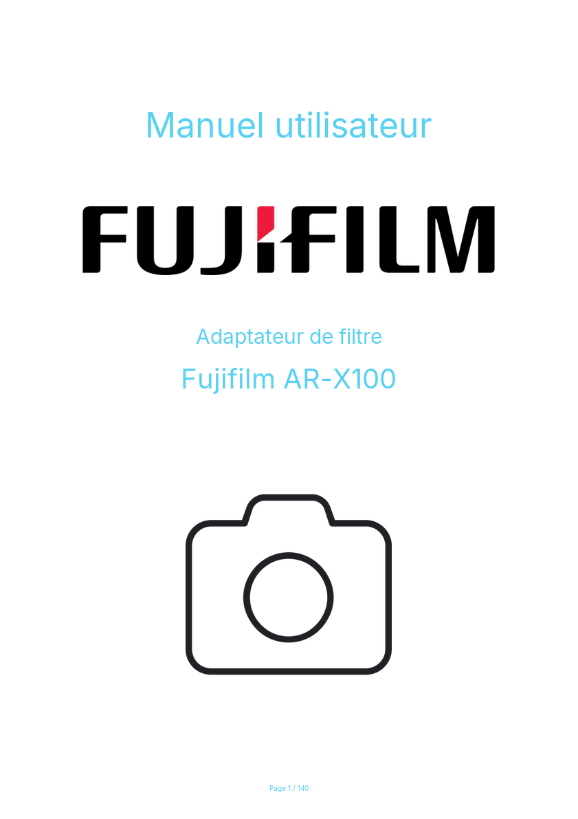 Page n°1 - Manuel utilisateur Fujifilm AR-X100