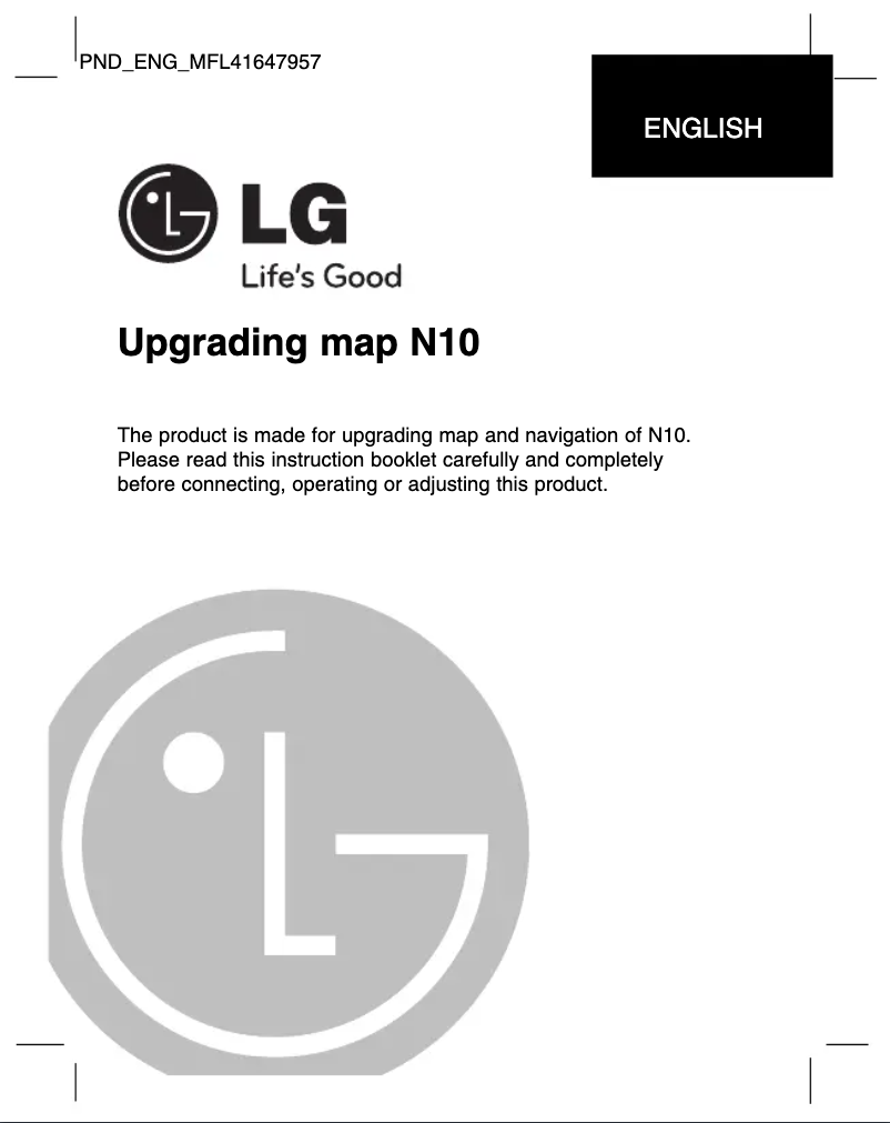 Page n°1 - Manuel utilisateur LG N82ESC0N10