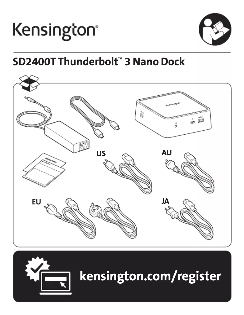 Page n°1 - Manuel utilisateur Kensington SD2400T Thunderbolt 3 Nano Dock