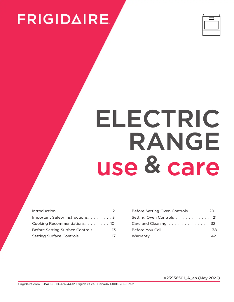 Page n°1 - Manuel utilisateur Frigidaire FCFE3083AS
