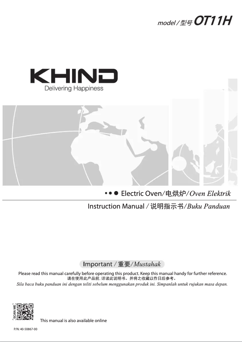 Page n°1 - Manuel utilisateur Khind OT11H