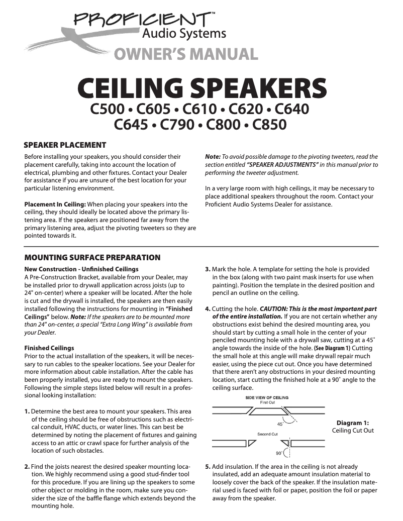 Page 1 de la notice Manuel utilisateur Proficient C645