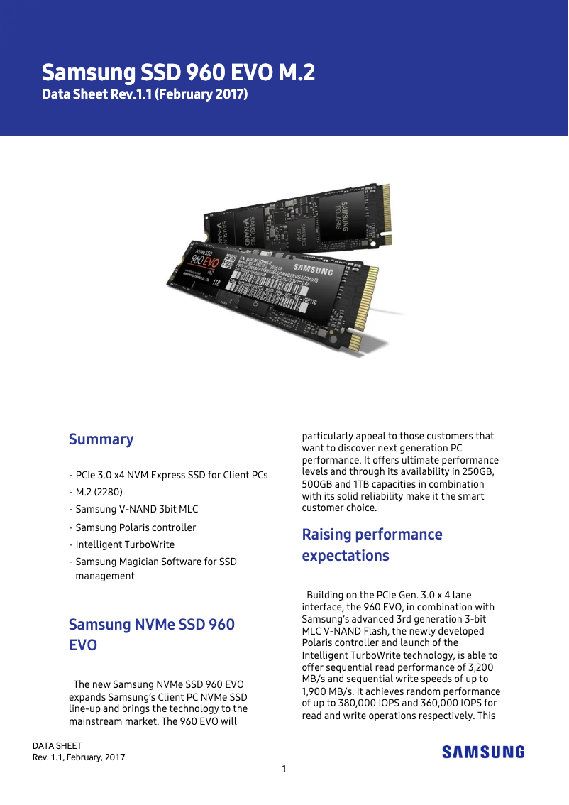 Page 1 de la notice Manuel utilisateur Samsung MZ-V6E250