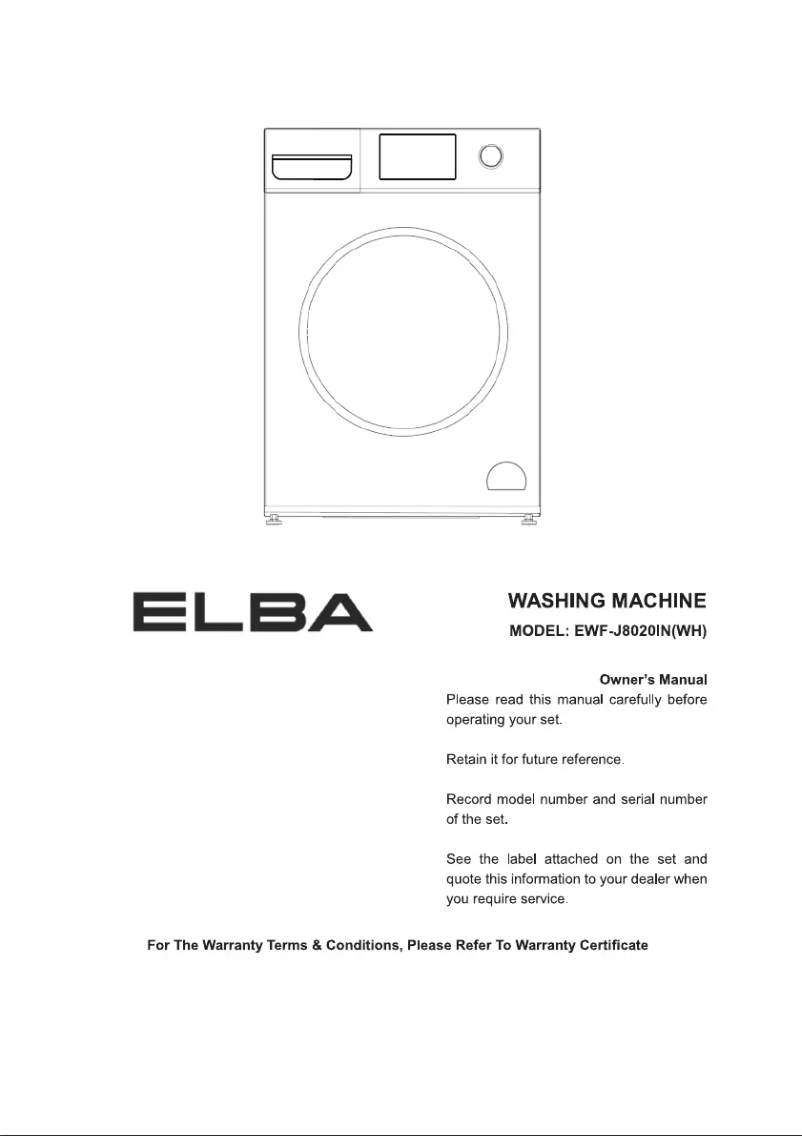 Page 1 de la notice Manuel utilisateur Elba EWF-J8020IN(WH)