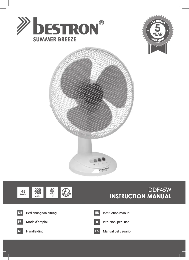 Page n°1 - Mode d'emploi Bestron Summer Breeze DDF45W
