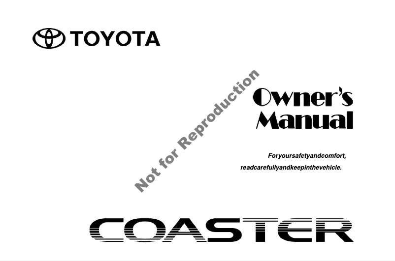 Page 1 de la notice Manuel utilisateur Toyota Coaster (2007)