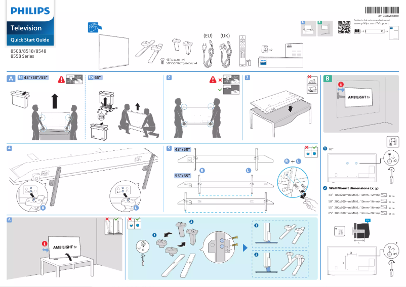 Page 1 de la notice Guide de démarrage rapide Philips The One 55PUS8558