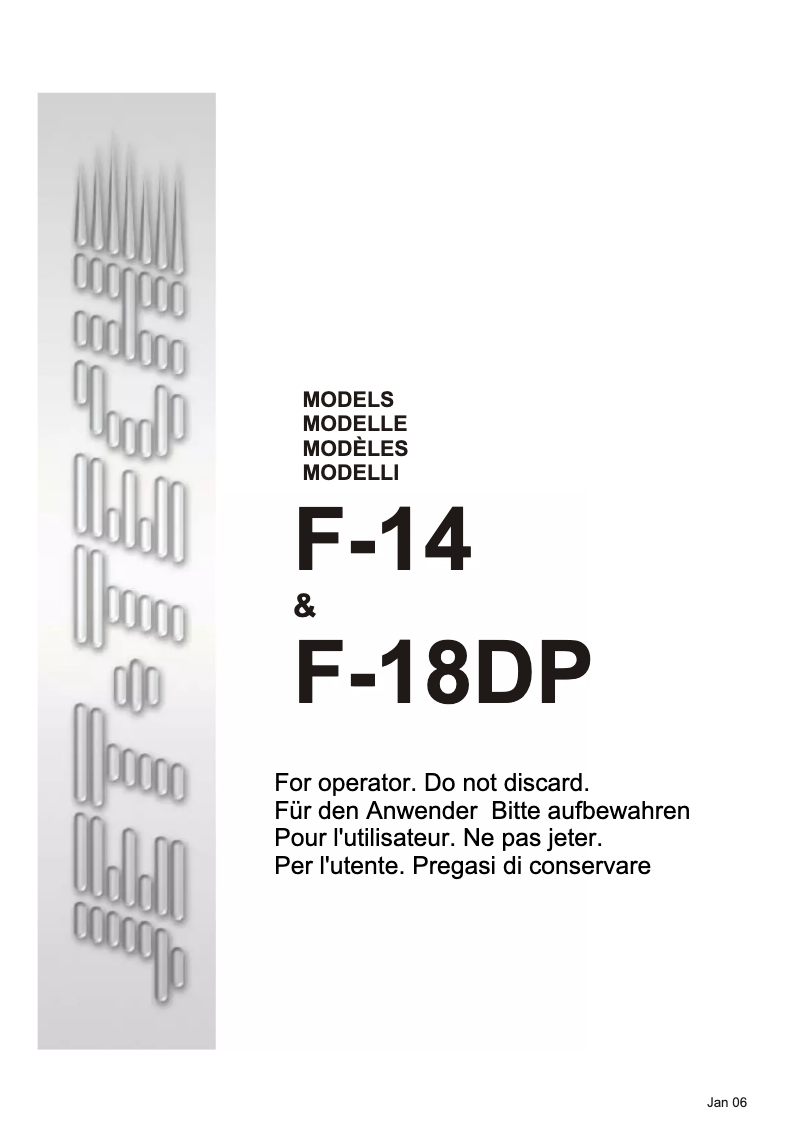 Page 1 de la notice Manuel utilisateur Jet-Tech F-14