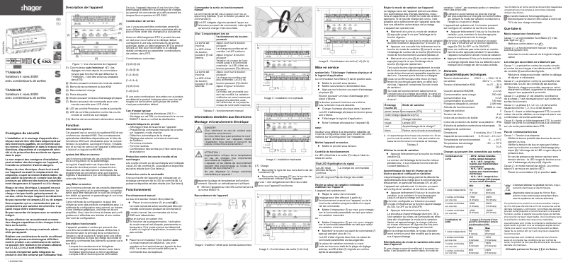 Page 1 de la notice Manuel utilisateur Hager TYA664AN