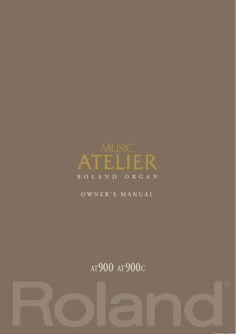 Page n°1 - Manuel utilisateur Roland Music Atelier AT-900