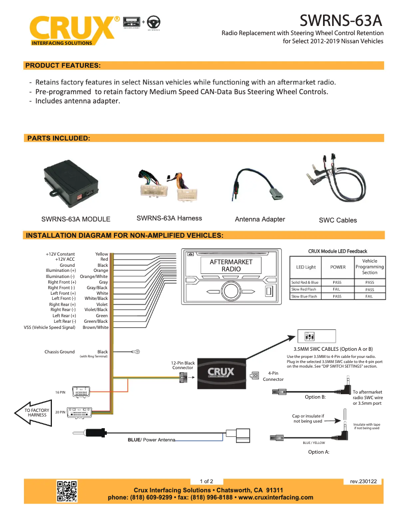 Página 1 del manual Manual de usuario CRUX SWRNS-63A