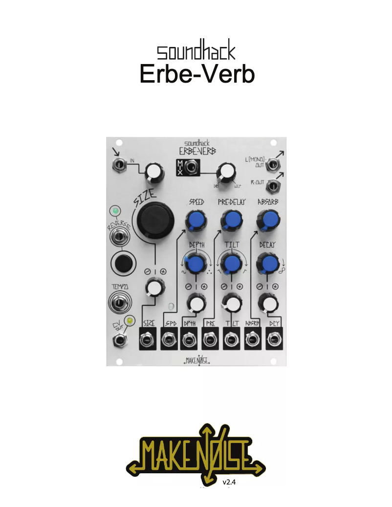 Page n°1 - Manuel utilisateur Make Noise Erbe-Verb