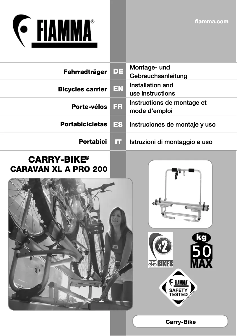 Image de la première page du manuel de l'appareil Carry-Bike XL A Pro 200