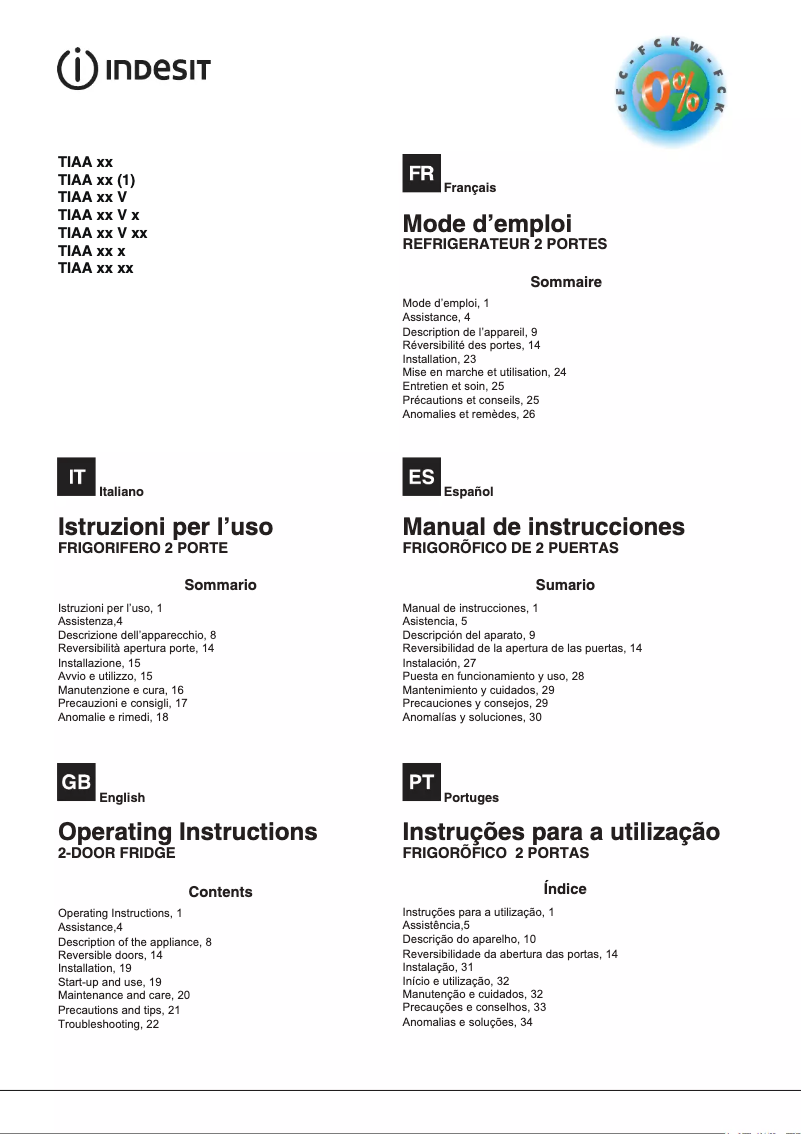 Page n°1 - Manuel utilisateur Indesit TIAA 12 V SI 1