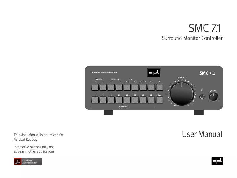Page n°1 - Manuel utilisateur SPL SMC 7.1
