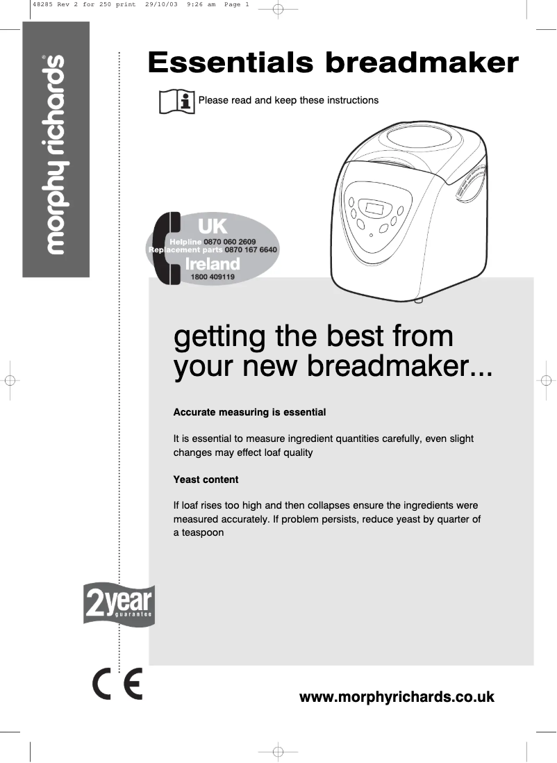 Imagen de la primera página del manual del dispositivo 48285