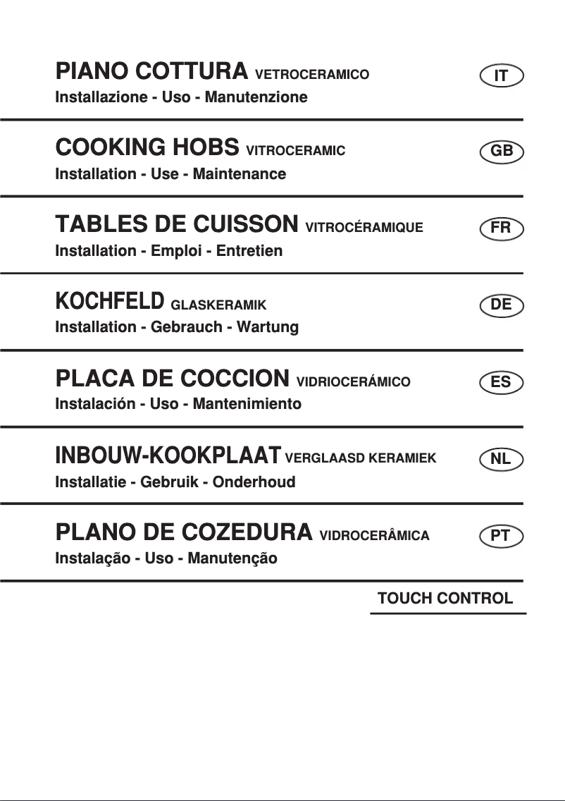 Page 1 de la notice Manuel utilisateur Glem Gas GTH64T