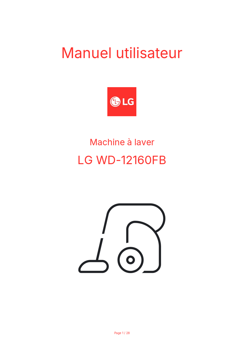 Page n°1 - Manuel utilisateur LG WD-12160FB